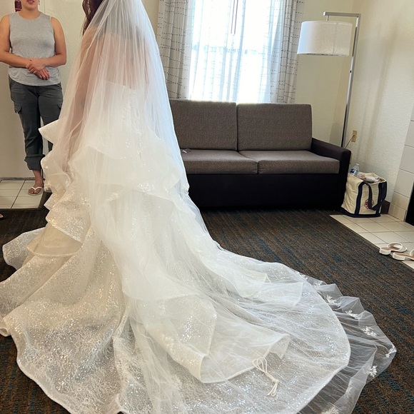 Sparkling Ivory Strapless Bridal Gown - Picture 3 of 4